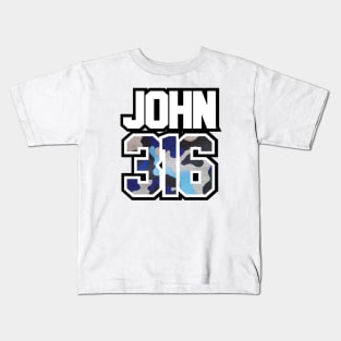 JOHN 3:16 Bible Verse Camouflage Kids T-Shirt